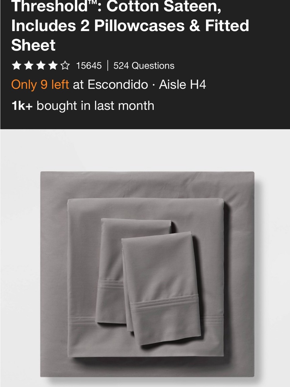 Threshold Cotton Sateen top sheet only
